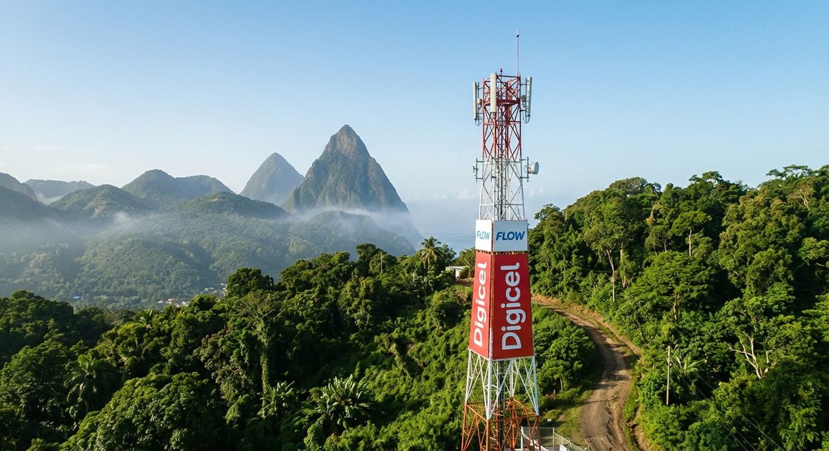 FLOW and Digicel telecommunications infrastructure in Saint Lucia