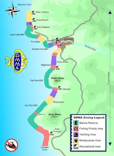 Marine protected areas around Saint Lucia