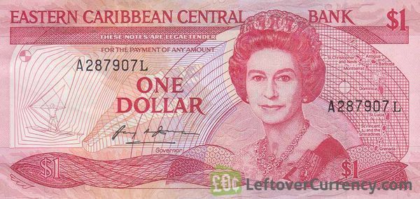 Eastern Caribbean dollar (EC$) banknote, the official currency of Saint Lucia