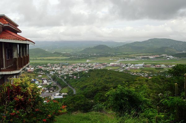 Aerial view of Vieux Fort industrial and free trade zone area, Saint Lucia